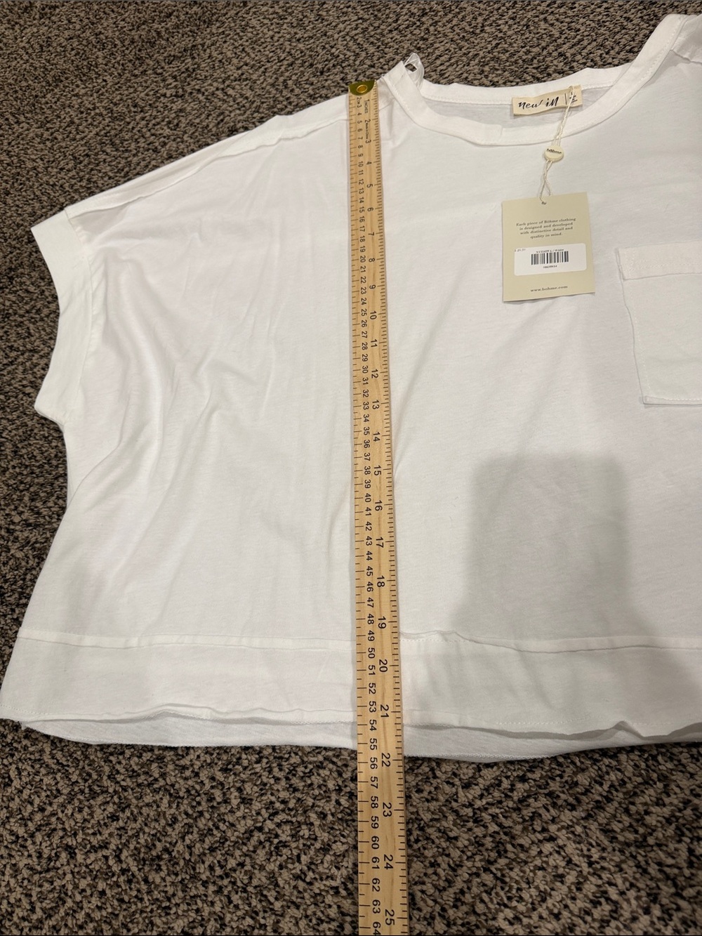 bohme White Boxy Short-Sleeve Pocket Tee - Picture 5 of 7